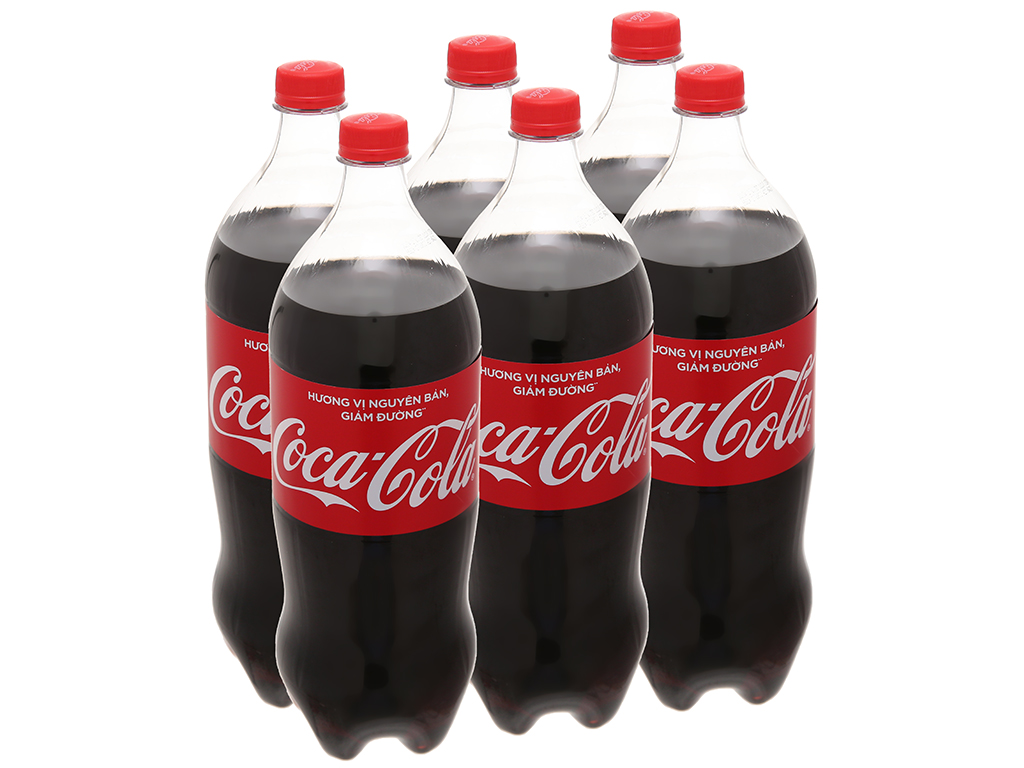 6 chai nước ngọt Coca Cola nguyên bản (giảm đường) chai 1.5 lít