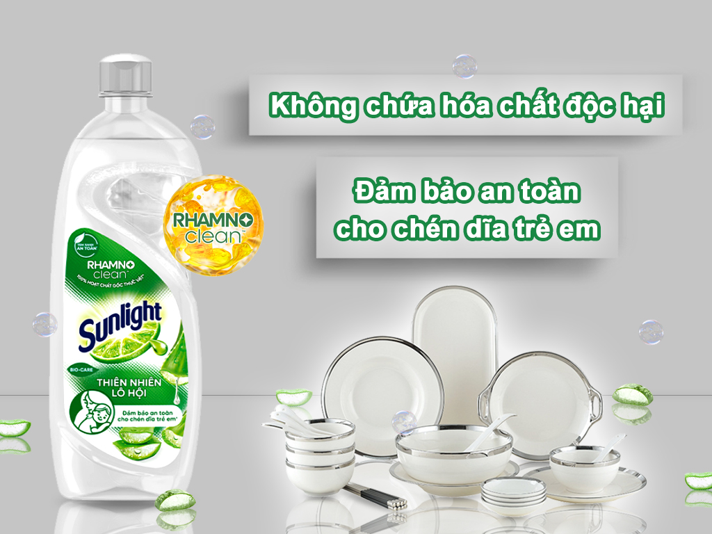 Nước rửa chén Sunlight thiên nhiên lô hội chai 717ml