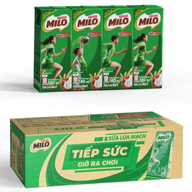 Thùng 48 hộp sữa lúa mạch Milo 180ml