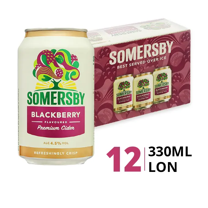 Thùng nước táo lên men vị mâm xôi 4.5% Somersby 330ml (12 lon)