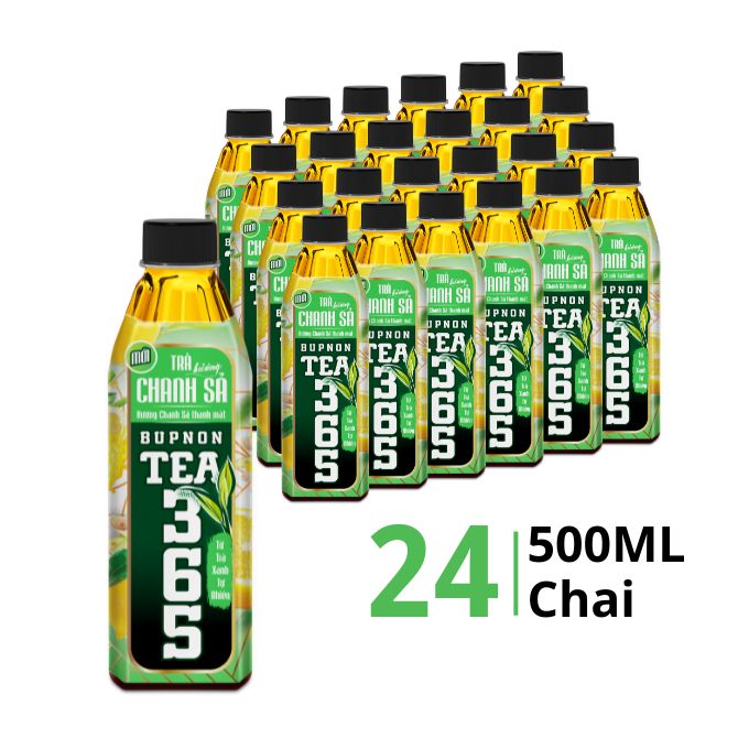 Thùng trà hương chanh xả Tea365 chai 500ml