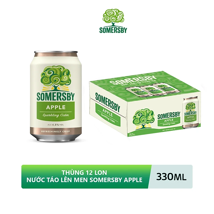 Thùng 12 Lon Nước Táo Lên Men Somersby Apple 330ml