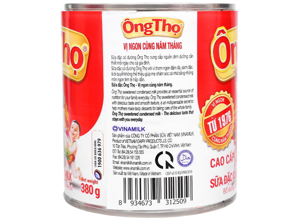 Sữa đặc có đường Ông Thọ Đỏ lon 380g