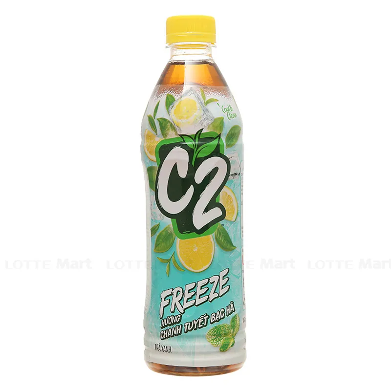 Trà xanh hương chanh tuyết bạc hà C2 Freeze chai 455ml